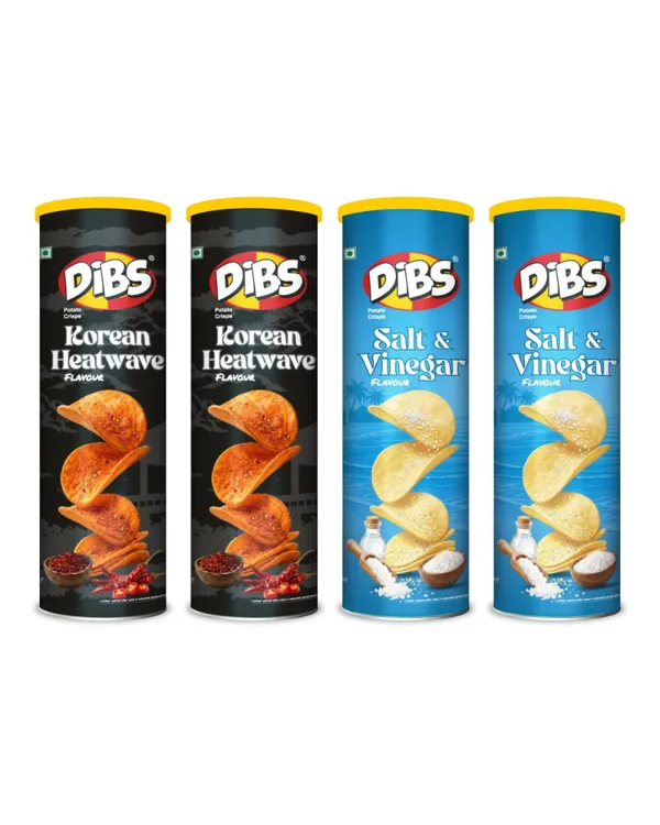 Dibs_Potato_Chips_-_Combo_of_4_(Korean_Heatwave_x_2,_Salt_&_Vinegar_x_2)_Thin_Crunchy_Crispy_Snack_|_(4_x_102_G)