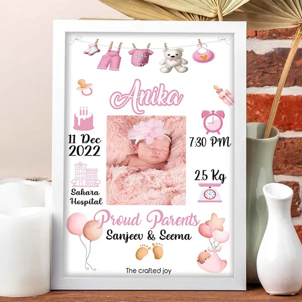 Customizable_Color_Personalized_Baby_Girl_Birth_Stats_Frame_Custom_Name,_Photo,_Date,_Weight_&_Time_|_Newborn_Keepsake_Gift_(9.5_X_12.5_Inch)