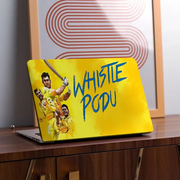 Csk_Whistle_Podu_Printed_Laptop_Skin