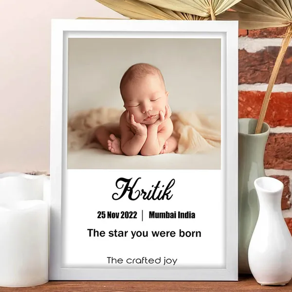 White_Personalized_Baby_Birth_Frame_Custom_Newborn_Keepsake_(9.5X12.5_Inch)