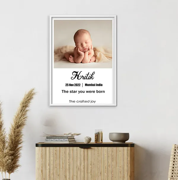 White_Personalized_Baby_Birth_Frame_Custom_Newborn_Keepsake_(9.5X12.5_Inch)