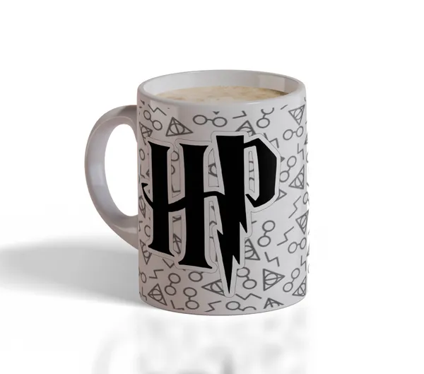 White_Mystical_Wizard_Lightning_Coffee_Mug_Iconic_Glasses_&_Scar_Design