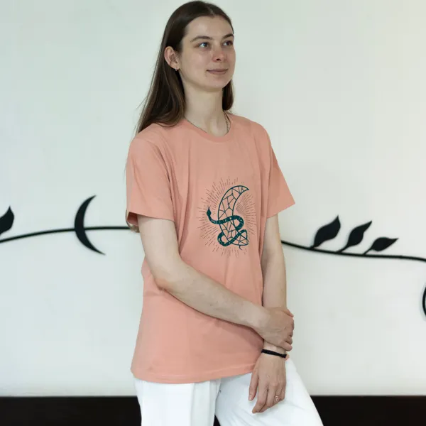 Dusty_Pink_Mystical_Snake_Unisex_T_Shirt