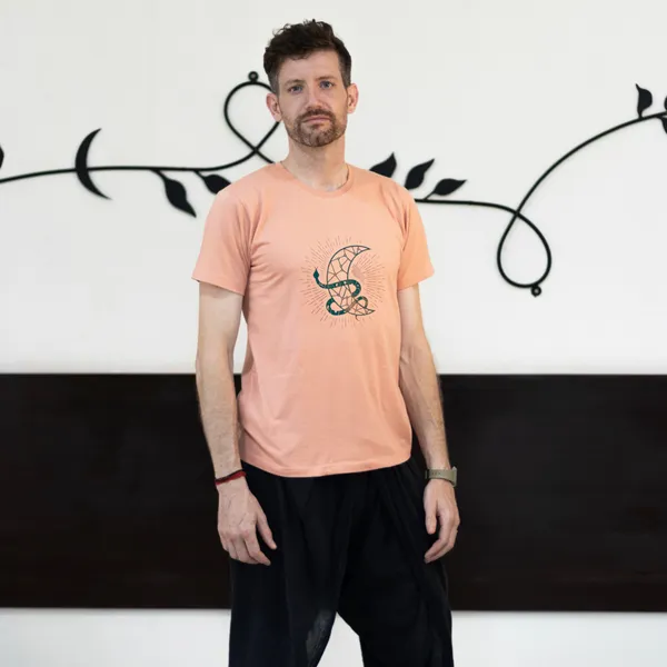 Dusty_Pink_Mystical_Snake_Unisex_T_Shirt