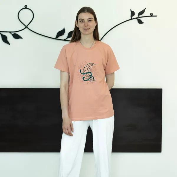 Dusty_Pink_Mystical_Snake_Unisex_T_Shirt