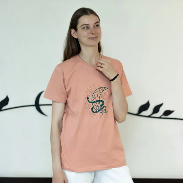Dusty_Pink_Mystical_Snake_Unisex_T_Shirt