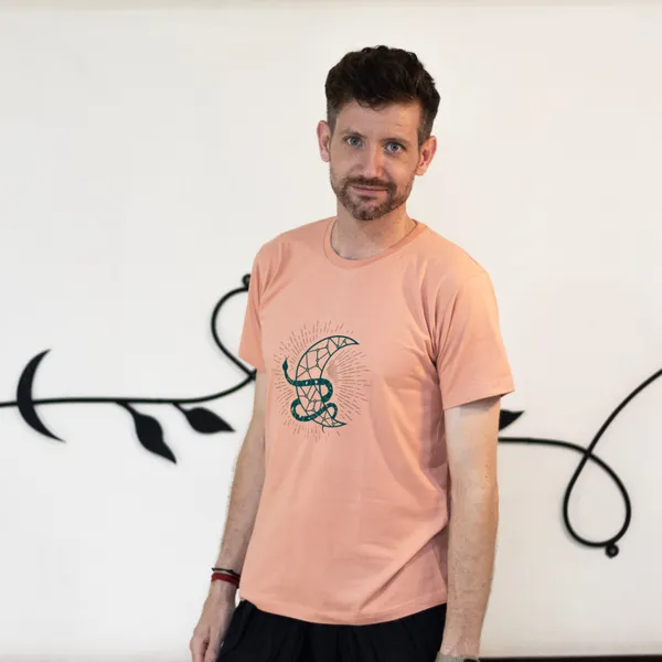 Dusty_Pink_Mystical_Snake_Unisex_T_Shirt