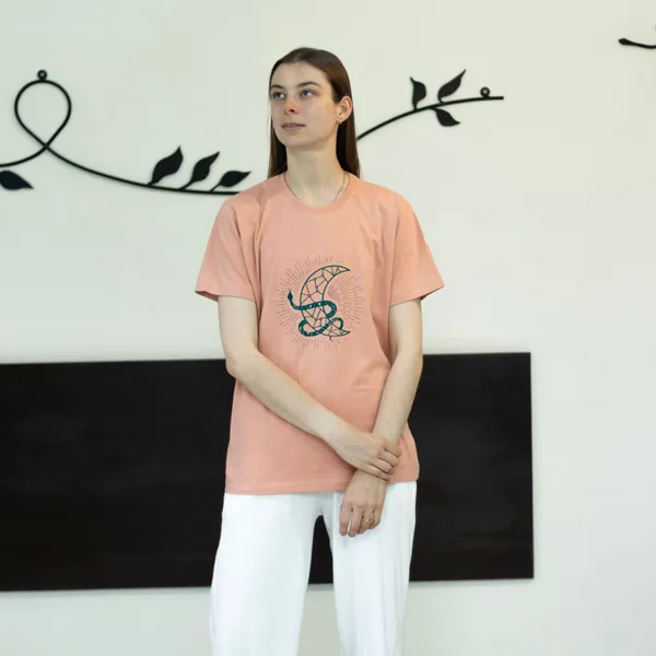 Dusty_Pink_Mystical_Snake_Unisex_T_Shirt