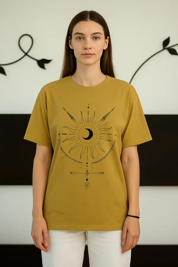 Musturd_Yellow_Sun_Moon_Unisex_Oversized_T_Shirt