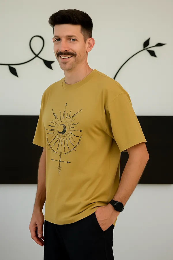 Musturd_Yellow_Sun_Moon_Unisex_Oversized_T_Shirt