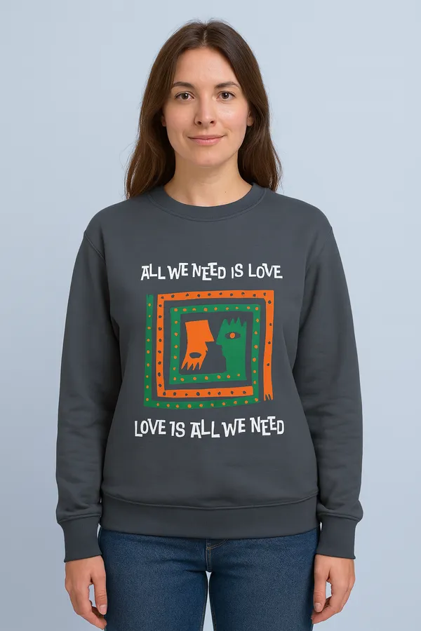 Gray_All_We_Need_Is_Love_Unisex_Steel_Sweatshirt