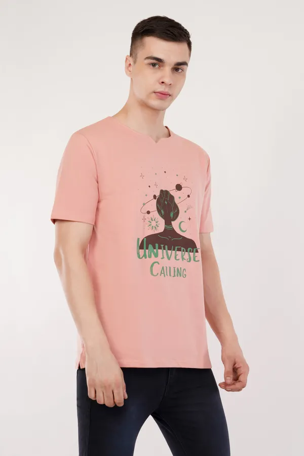 Dusty_Pink_Universe_Calling_Unisex_Ghumat_Neck_Tshirt