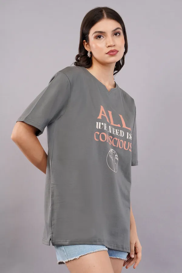 Gray_Conscious_Planet_Unisex_Steel_Ghumat_Neck_Tshirt
