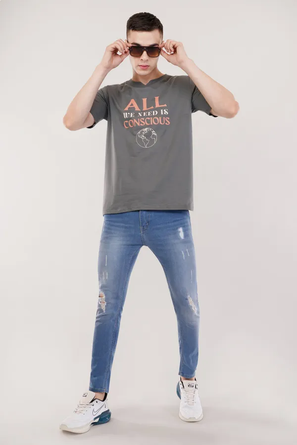 Gray_Conscious_Planet_Unisex_Steel_Ghumat_Neck_Tshirt