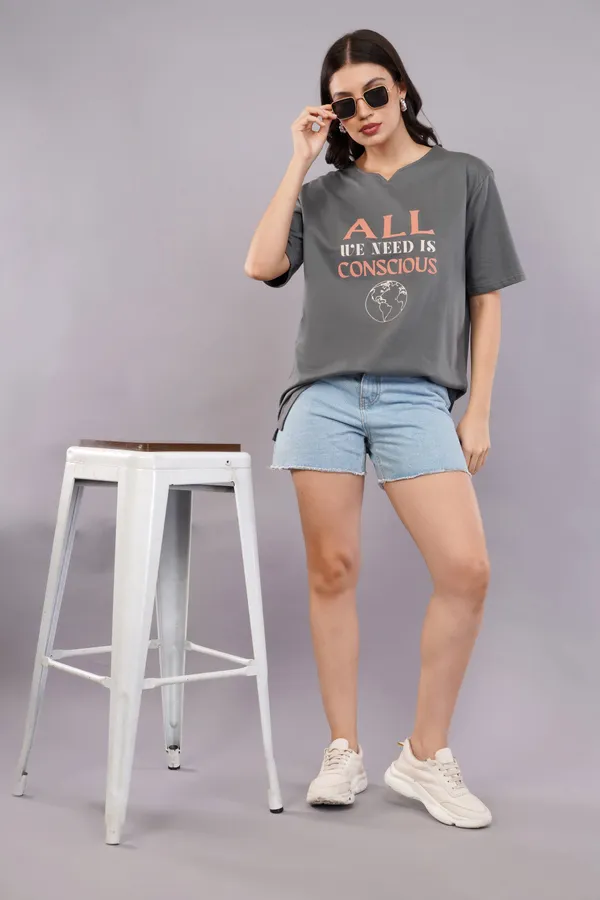 Gray_Conscious_Planet_Unisex_Steel_Ghumat_Neck_Tshirt