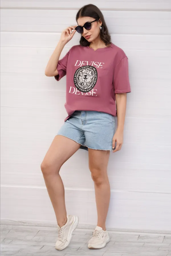 Rust_Pink_Devise_Unisex_Ghumat_Neck_Tshirt