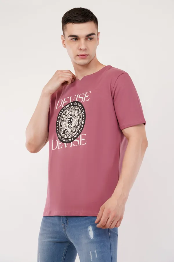 Rust_Pink_Devise_Unisex_Ghumat_Neck_Tshirt