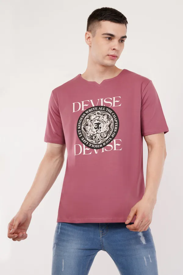 Rust_Pink_Devise_Unisex_Ghumat_Neck_Tshirt