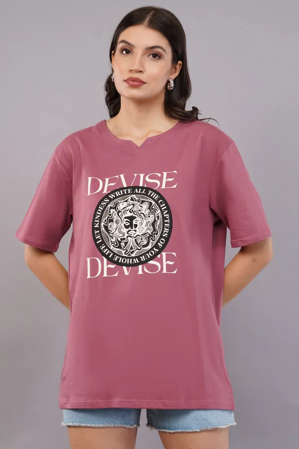 Rust_Pink_Devise_Unisex_Ghumat_Neck_Tshirt