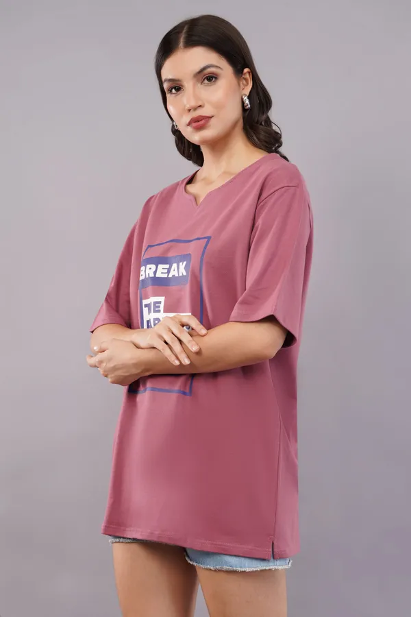 Rust_Pink_Break_Karmic_Cycle_Unisex_Ghumat_Neck_Tshirt