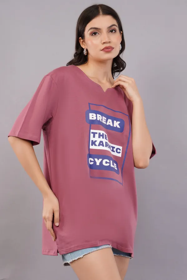 Rust_Pink_Break_Karmic_Cycle_Unisex_Ghumat_Neck_Tshirt