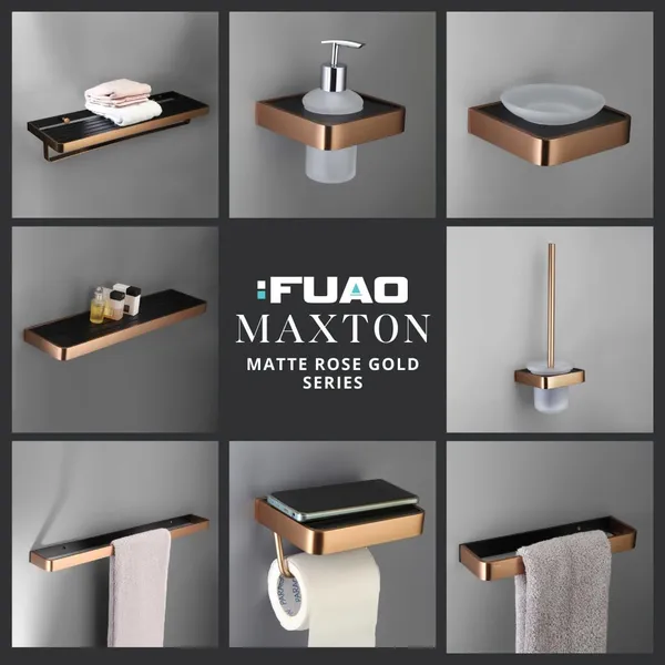 Brushed_Rose_Gold_Wall_Mounted_Heavy_Duty_Rust_&_Corrosion_Free_Aluminium_Towel_Ring_With_10_Years_Of_Warranty