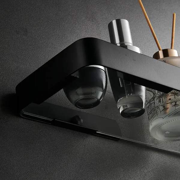 FUAO_Premium_Luxury_Bathroom_Glass_Shelf_Wall_Mounted_|_SUS_304_Grade_Frame_|_Toughened_Glass_|_100%_Rust_Proof_Shower_&_Washbasin_Shelf_|_Chrome,_Gold,_Rose_Gold_&_Matte_Black_(1,_Black)
