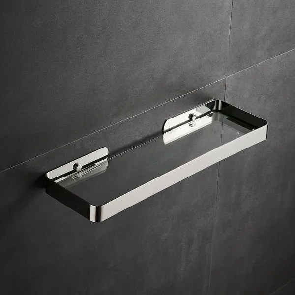FUAO_Premium_Luxury_Bathroom_Glass_Shelf_Wall_Mounted_|_SUS_304_Grade_Frame_|_Toughened_Glass_|_100%_Rust_Proof_Shower_&_Washbasin_Shelf_|_Chrome,_Gold,_Rose_Gold_&_Matte_Black_(1,_Chrome)
