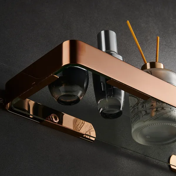 FUAO_Premium_Luxury_Bathroom_Glass_Shelf_Wall_Mounted_|_SUS_304_Grade_Frame_|_Toughened_Glass_|_100%_Rust_Proof_Shower_&_Washbasin_Shelf_|_Chrome,_Gold,_Rose_Gold_&_Matte_Black_(1,_Rosegold)