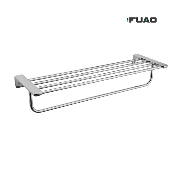 FUAO_Wall_Mounted_Bathroom_Towel_Rack_with_Top_Shelf_&_Hanging_Bar_|_SUS_304_Grade_Stainless_Steel_|_100%_Rust_Proof_|_Matte_Black,_Chrome_&_Rose_Gold_|_Premium_Hotel_Style_Organiser_(1,_Chrome)