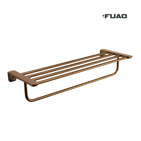 FUAO_Wall_Mounted_Bathroom_Towel_Rack_with_Top_Shelf_&_Hanging_Bar_|_SUS_304_Grade_Stainless_Steel_|_100%_Rust_Proof_|_Matte_Black,_Chrome_&_Rose_Gold_|_Premium_Hotel_Style_Organiser_(1,_Rosegold)
