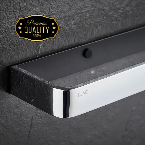 FUAO_Premium_Maxton_Series_Towel_Bar_24_Inch_|_Wall_Mounted,_Rust_Proof_&_100%_Corrosion_Free,_Heavy-Duty_Bathroom_Accessory_|_Available_in_Chrome,_Brushed_Gold_&_Matte_Black_(Chrome_Glossy)