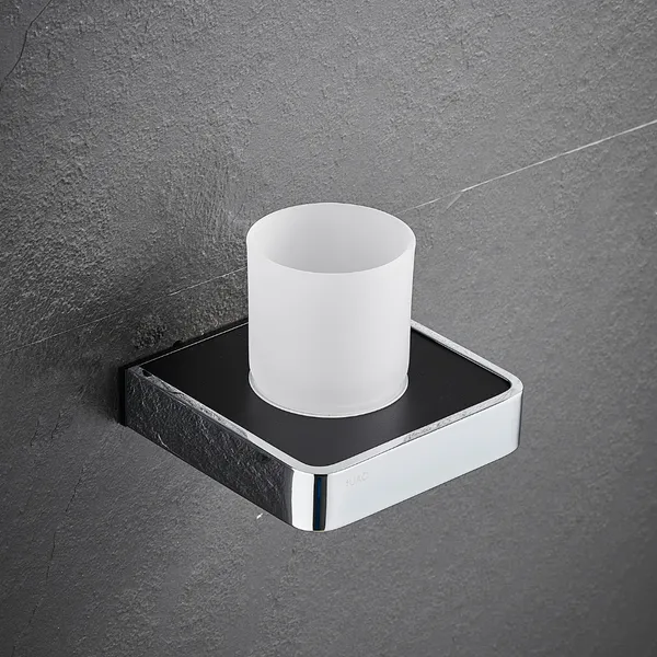 FUAO_Maxton_Series_Tumbler_Holder_|_Wall_Mounted,_Rust_Proof_&_Corrosion_Free,_Heavy-Duty_Bathroom_Accessory_|_Space-Saving_Tooth_Brush_Holder_|_Chrome,_Brushed_Gold_&_Matte_Black_(Chrome_Glossy)