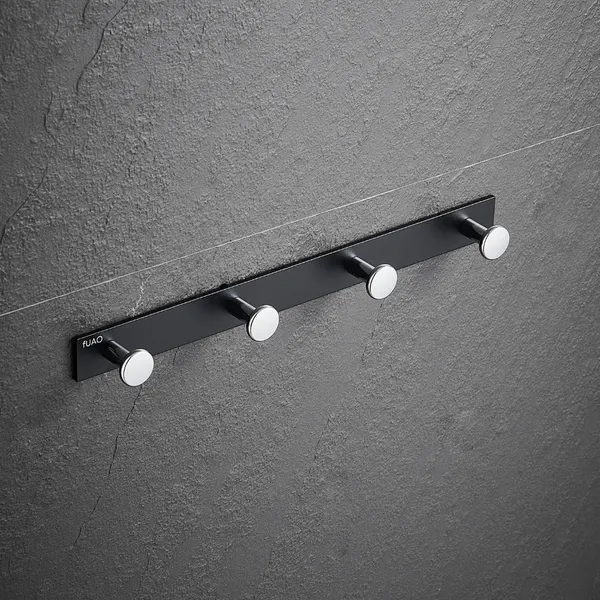 FUAO_Maxton_Series_Robe_Hook,_Wall_Mounted,_Rust_Proof_&_Corrosion_Free,_Heavy-Duty_Bathroom_Hanger,_Space-Saving_Luxury_Accessory_|_Chrome,_Brushed_Gold_&_Matte_Black_(Chrome_Glossy)