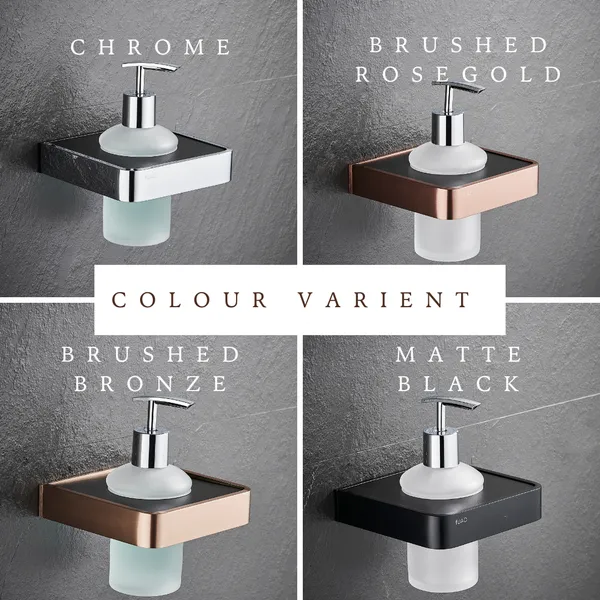 FUAO_Maxton_Series_Soap_Dispenser,_Wall_Mounted,_Rust_Proof_&_Corrosion_Free,_Heavy-Duty_Bathroom_Liquid_Soap_Pump_|_Chrome,_Brushed_Gold_&_Matte_Black_(Chrome_Glossy)