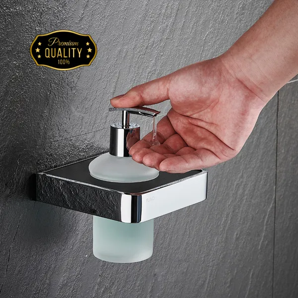 FUAO_Maxton_Series_Soap_Dispenser,_Wall_Mounted,_Rust_Proof_&_Corrosion_Free,_Heavy-Duty_Bathroom_Liquid_Soap_Pump_|_Chrome,_Brushed_Gold_&_Matte_Black_(Chrome_Glossy)