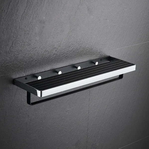 FUAO_Maxton_Series_Towel_Rack,_Wall_Mounted,_Rust_Proof_&_Corrosion_Free,_Heavy-Duty_Bathroom_Shelf_&_Hanger,_Multipurpose_Storage_Rack_|_Chrome,_Brushed_Gold_&_Matte_Black_(Chrome_Glossy)