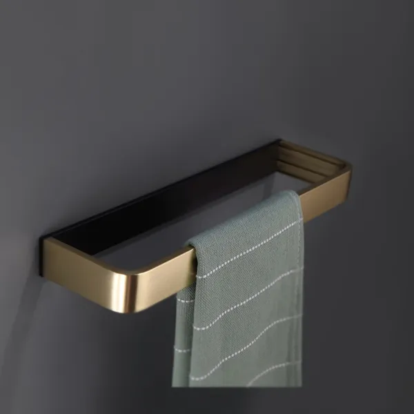 Brushed_Gold_Wall_Mounted_Heavy_Duty_Rust_&_Corrosion_Free_Aluminium_Towel_Holder_With_10_Years_Of_Warranty