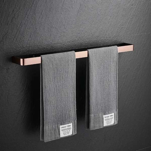 FUAO_Premium_Maxton_Series_Towel_Bar_24_Inch_|_Wall_Mounted,_Rust_Proof_&_100%_Corrosion_Free,_Heavy-Duty_Bathroom_Accessory_|_Available_in_Chrome,_Brushed_Gold_&_Matte_Black_(Brushed_Rosegold_NEW)