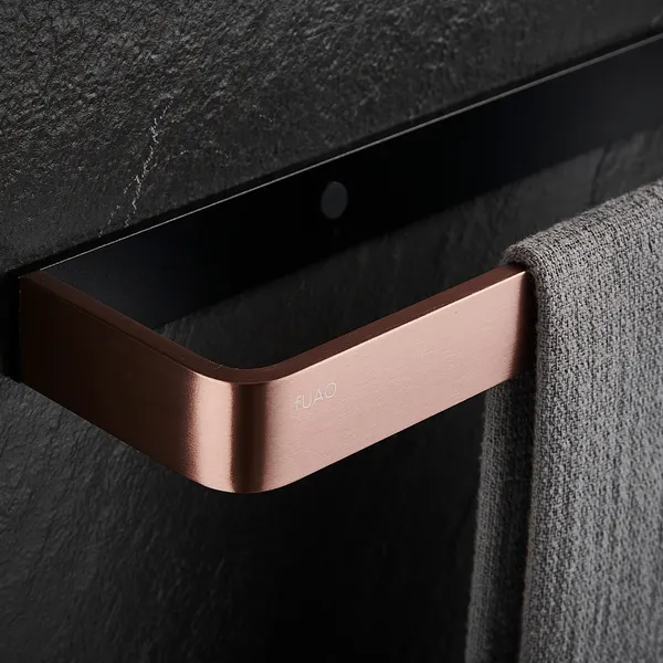 FUAO_Premium_Maxton_Series_Towel_Bar_24_Inch_|_Wall_Mounted,_Rust_Proof_&_100%_Corrosion_Free,_Heavy-Duty_Bathroom_Accessory_|_Available_in_Chrome,_Brushed_Gold_&_Matte_Black_(Brushed_Rosegold_NEW)