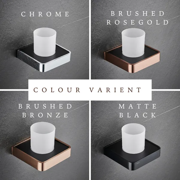 FUAO_Maxton_Series_Tumbler_Holder_|_Wall_Mounted,_Rust_Proof_&_Corrosion_Free,_Heavy-Duty_Bathroom_Accessory_|_Space-Saving_Tooth_Brush_Holder_(Brushed_Rosegold_NEW)