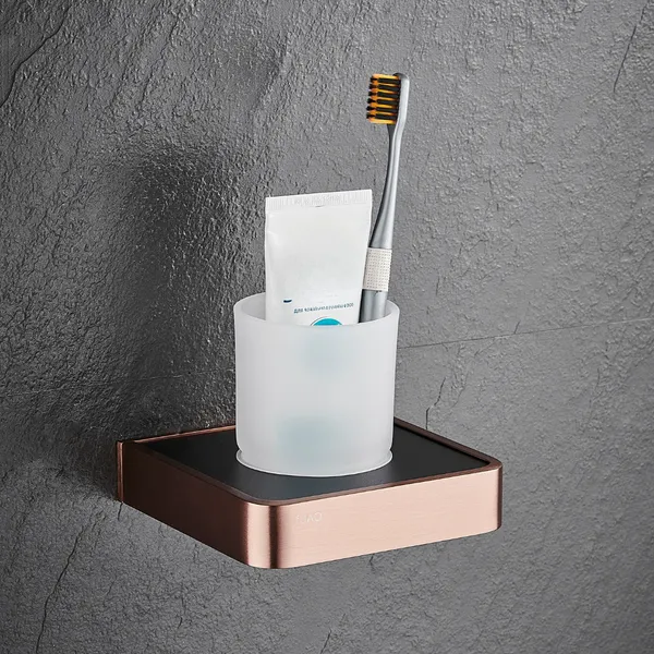 FUAO_Maxton_Series_Tumbler_Holder_|_Wall_Mounted,_Rust_Proof_&_Corrosion_Free,_Heavy-Duty_Bathroom_Accessory_|_Space-Saving_Tooth_Brush_Holder_(Brushed_Rosegold_NEW)