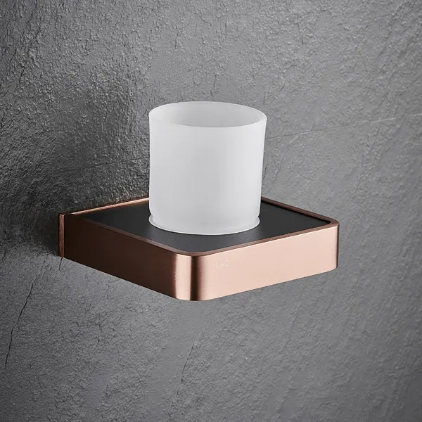 FUAO_Maxton_Series_Tumbler_Holder_|_Wall_Mounted,_Rust_Proof_&_Corrosion_Free,_Heavy-Duty_Bathroom_Accessory_|_Space-Saving_Tooth_Brush_Holder_(Brushed_Rosegold_NEW)