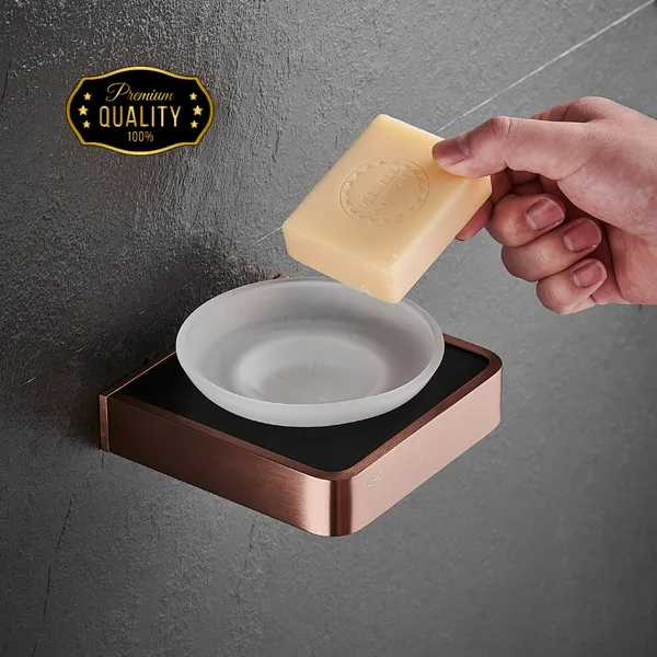 FUAO_Maxton_Series_Soap_Dish_Wall_Mounted,_Rust_Proof_&_Corrosion_Free,_Heavy-Duty_Bathroom_Soap_Holder_|_Modern_&_Space-Saving_|_Chrome,_Brushed_Gold_&_Matte_Black_(Brushed_Rosegold_NEW)