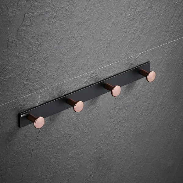 FUAO_Maxton_Series_Robe_Hook,_Wall_Mounted,_Rust_Proof_&_Corrosion_Free,_Heavy-Duty_Bathroom_Hanger,_Space-Saving_Luxury_Accessory_|_Chrome,_Brushed_Gold_&_Matte_Black_(Brushed_Rosegold_NEW)