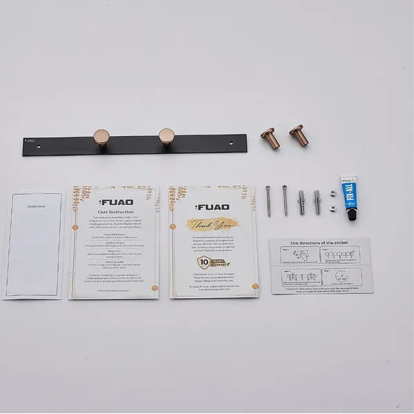 FUAO_Maxton_Series_Robe_Hook,_Wall_Mounted,_Rust_Proof_&_Corrosion_Free,_Heavy-Duty_Bathroom_Hanger,_Space-Saving_Luxury_Accessory_|_Chrome,_Brushed_Gold_&_Matte_Black_(Brushed_Rosegold_NEW)