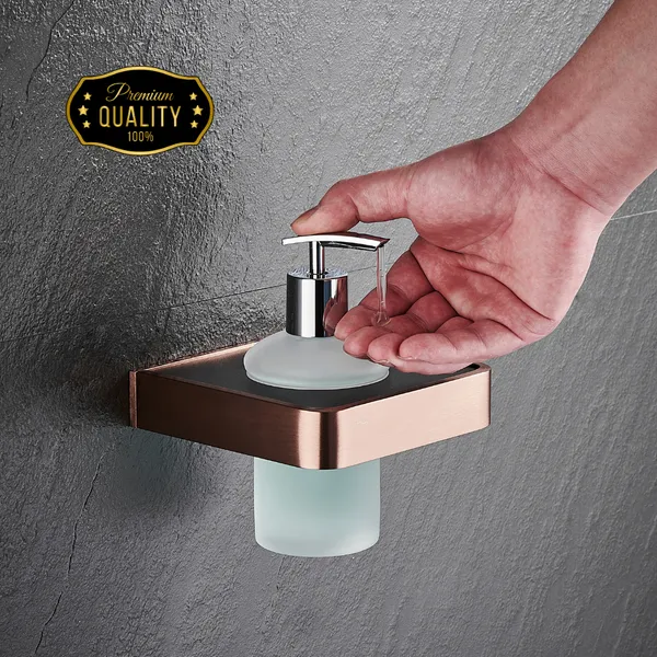 FUAO_Maxton_Series_Soap_Dispenser,_Wall_Mounted,_Rust_Proof_&_Corrosion_Free,_Heavy-Duty_Bathroom_Liquid_Soap_Pump_|_Chrome,_Brushed_Gold_&_Matte_Black_(Brushed_Rosegold_NEW)