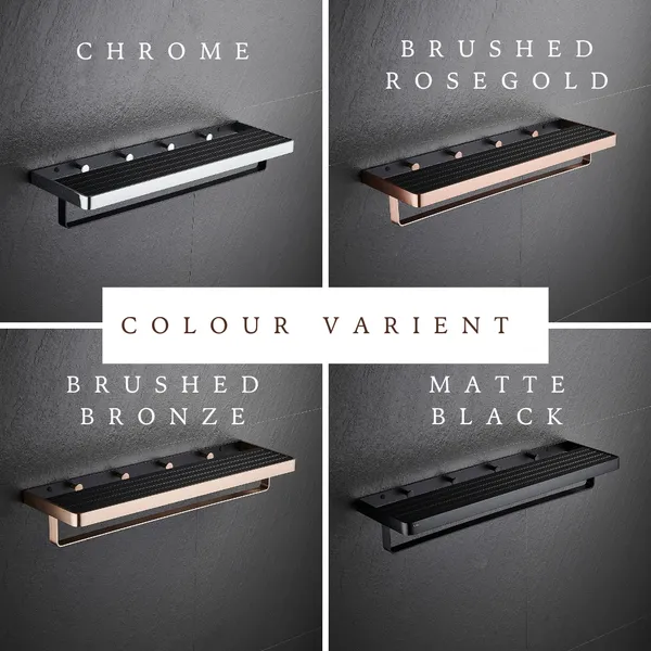 FUAO_Maxton_Series_Towel_Rack,_Wall_Mounted,_Rust_Proof_&_Corrosion_Free,_Heavy-Duty_Bathroom_Shelf_&_Hanger,_Multipurpose_Storage_Rack_|_Chrome,_Brushed_Gold_&_Matte_Black_(Brushed_Rosegold_NEW)