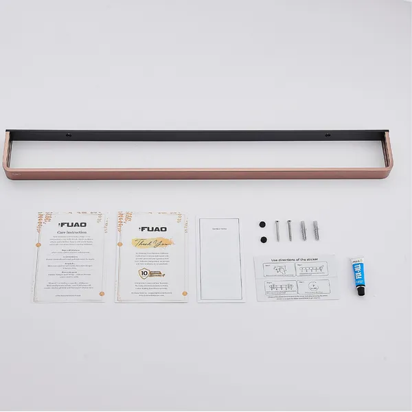 FUAO_Premium_Maxton_Series_Towel_Bar_24_Inch_|_Wall_Mounted,_Rust_Proof_&_100%_Corrosion_Free,_Heavy-Duty_Bathroom_Accessory_|_Available_in_Chrome,_Brushed_Gold_&_Matte_Black_(Brushed_Bronze)