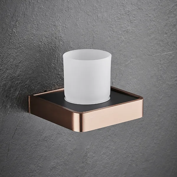 FUAO_Maxton_Series_Tumbler_Holder_|_Wall_Mounted,_Rust_Proof_&_Corrosion_Free,_Heavy-Duty_Bathroom_Accessory_|_Space-Saving_Tooth_Brush_Holder_|_Chrome,_Brushed_Gold_&_Matte_Black_(Brushed_Bronze)